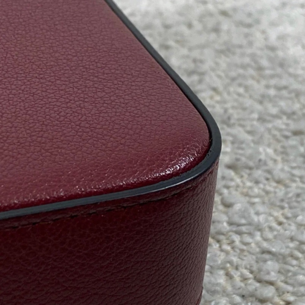 Authentic Pre-Owned Dior Medium Saddle Pouch with Chain Burgundy Goatskin - Picture 10 of 16